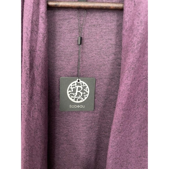 Bobeau Womens Purple Open Cardigan Small NWT Draped Front Asymmetrical Soft - Picture 5 of 8